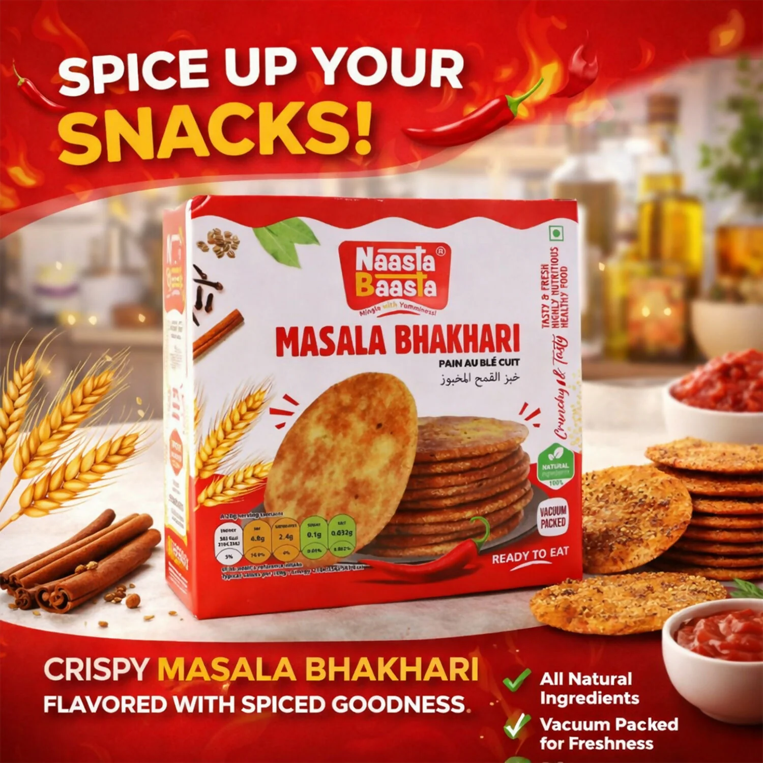 Naasta Baasta Masala Bhakhari – Crispy & Flavourful Snack - Image 2