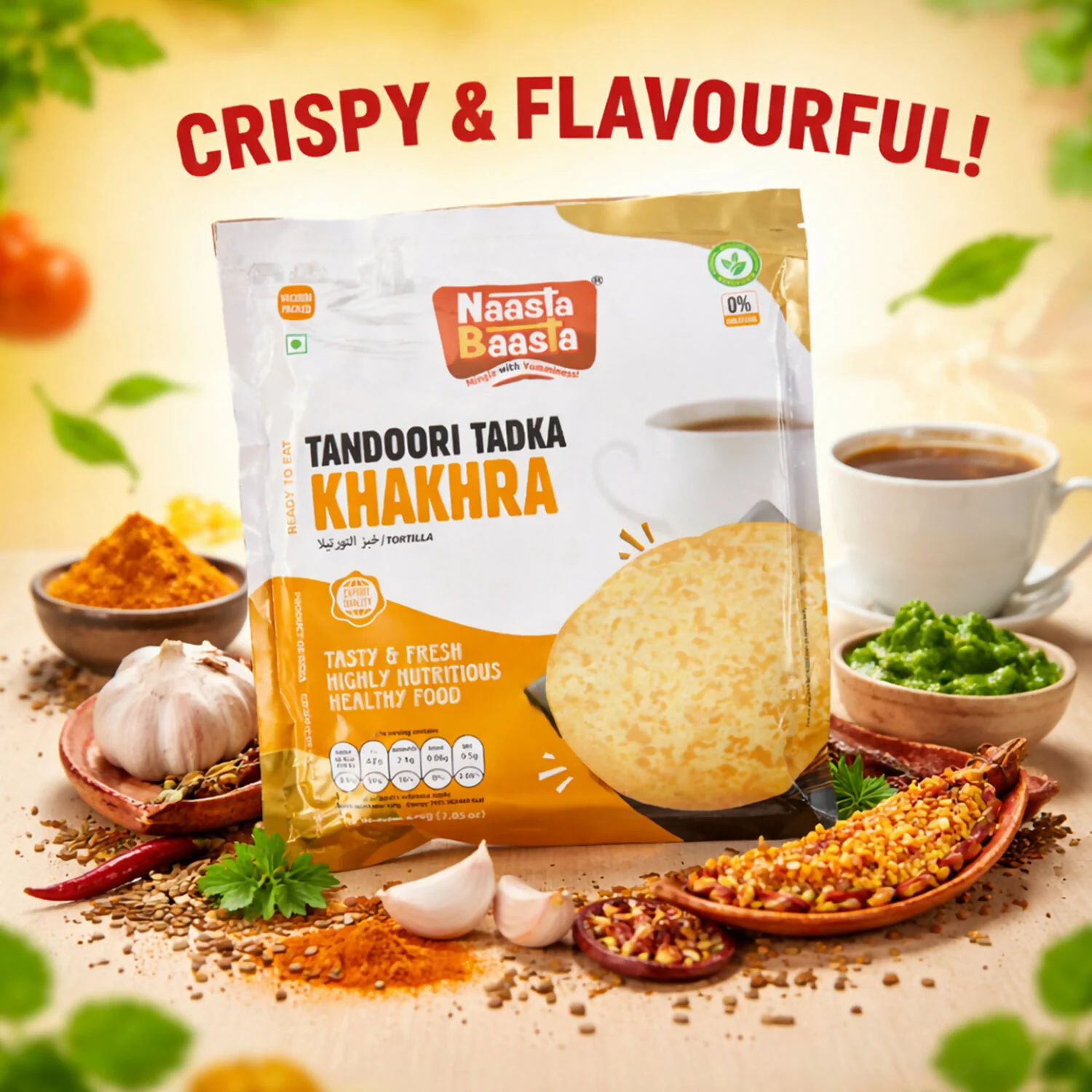 Naasta Baasta Tandoori Tadka Khakhra – Crispy Indian Snack (200 Gm) - Image 4