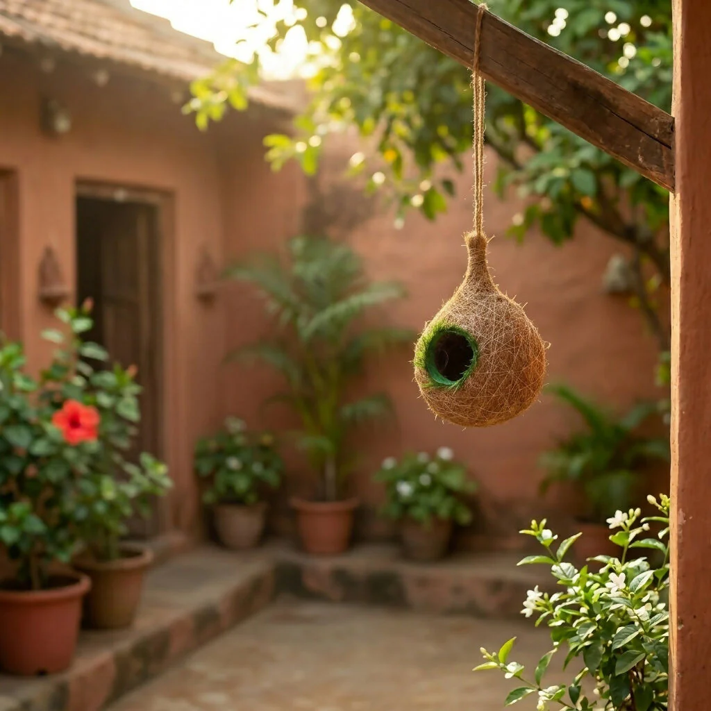Natural Coconut Coir Bird Nest – Eco-Friendly Garden Shelter
