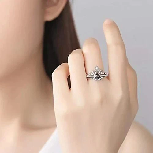 100 Languages I Love You Projection Couple Rings – Romantic Jewelry Gift - Image 9