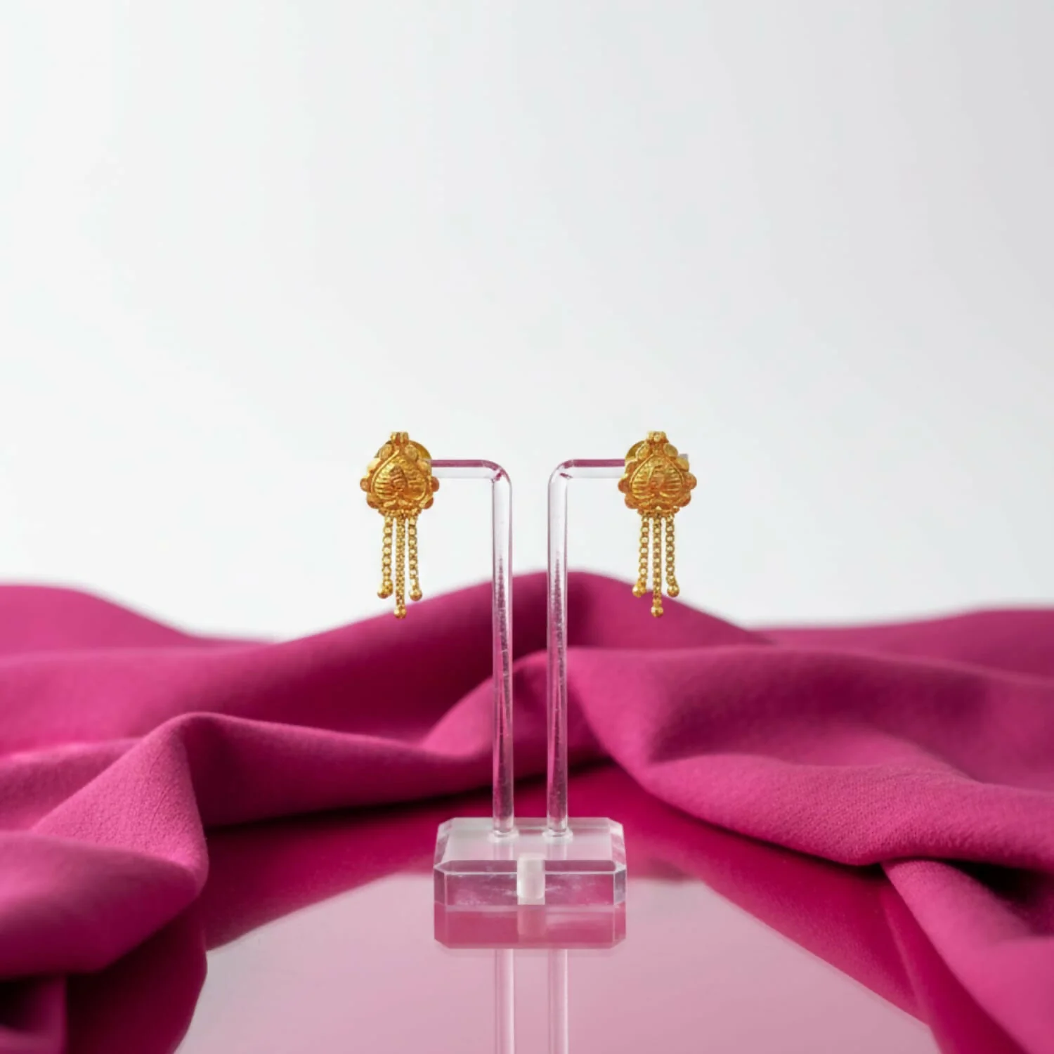 Golden Jhumka Earrings – Elegant Traditional Jewelry for Women - Image 3