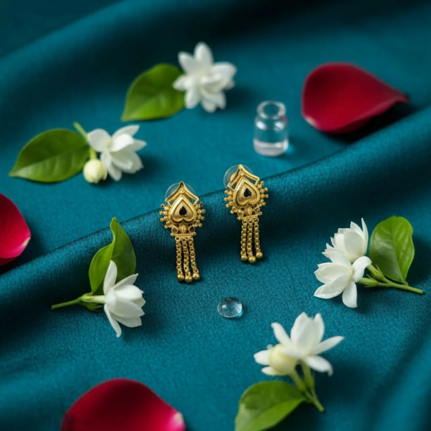 Gold-Plated Jhumka Earrings – Traditional Elegant Ethnic Jewelry - Image 2