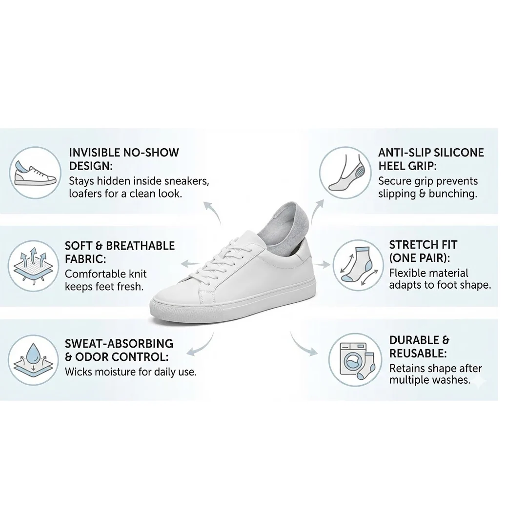 No-Show Liner Socks – Breathable Anti-Slip Comfort - Image 7