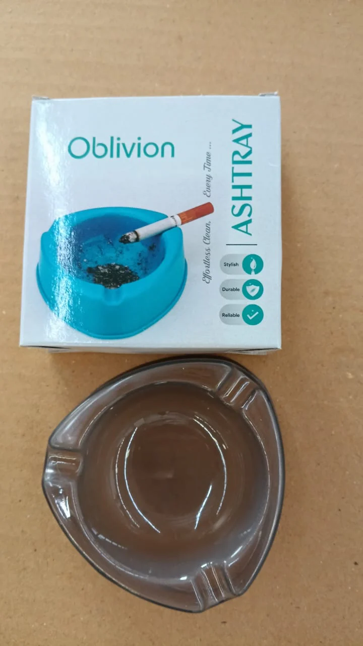 Transparent White Ashtray – Modern Triangular Cigarette Holder - Image 7
