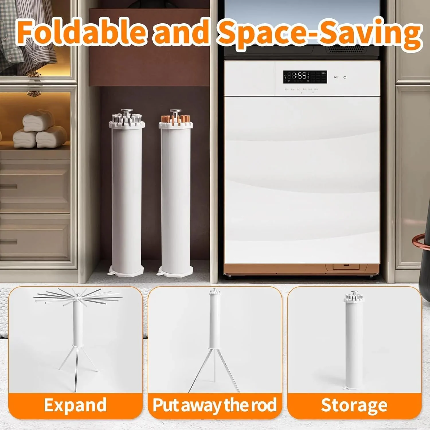 Octopus Rotating Clothes Drying Rack Foldable Space Saving Stand - Image 9