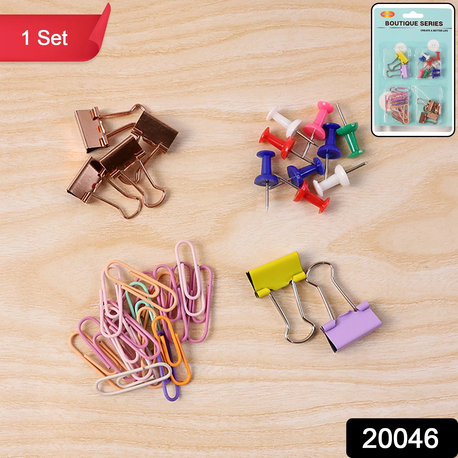 Office Clips & Pins Set – Colorful Durable Paper & Binder Clips - Image 2