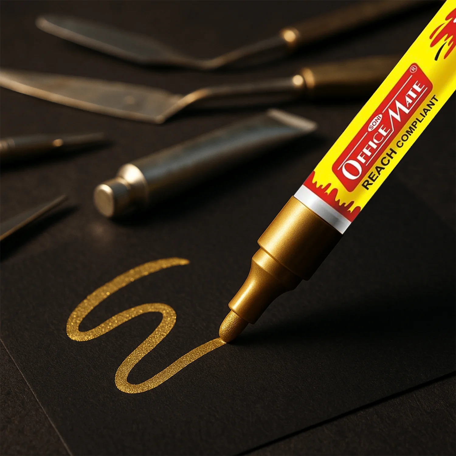 Golden Paint Marker Pen – Quick-Dry & Water-Resistant Ink