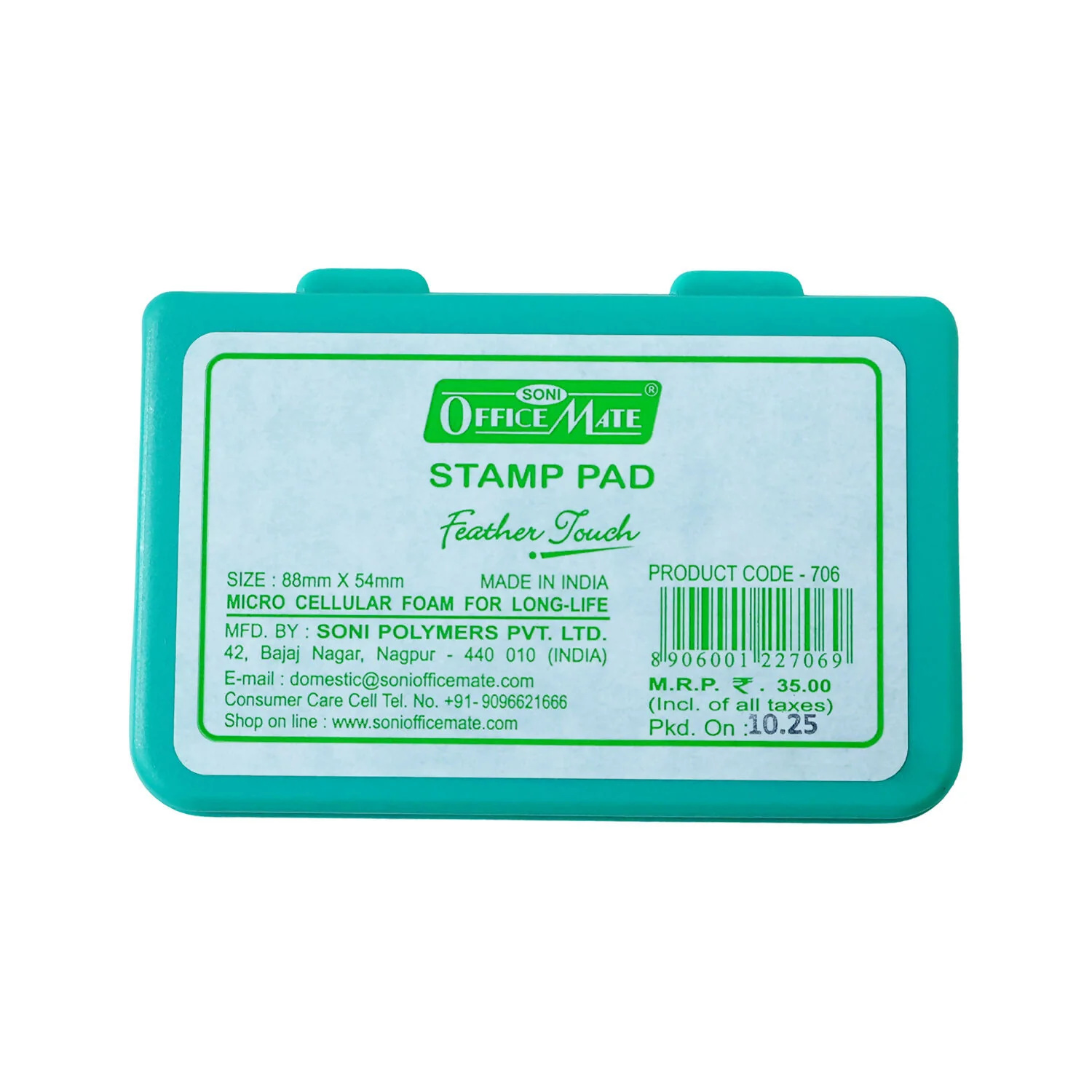 Small Stamp Pad – Feather Touch Green Ink for Clear Impressions - Image 5
