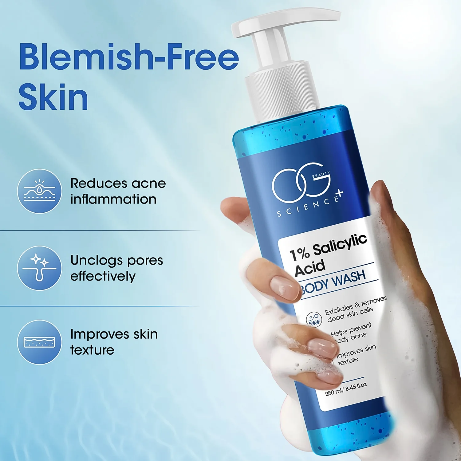 Salicylic Acid Body Wash – 1% Anti-Acne Exfoliating Gel - Image 8