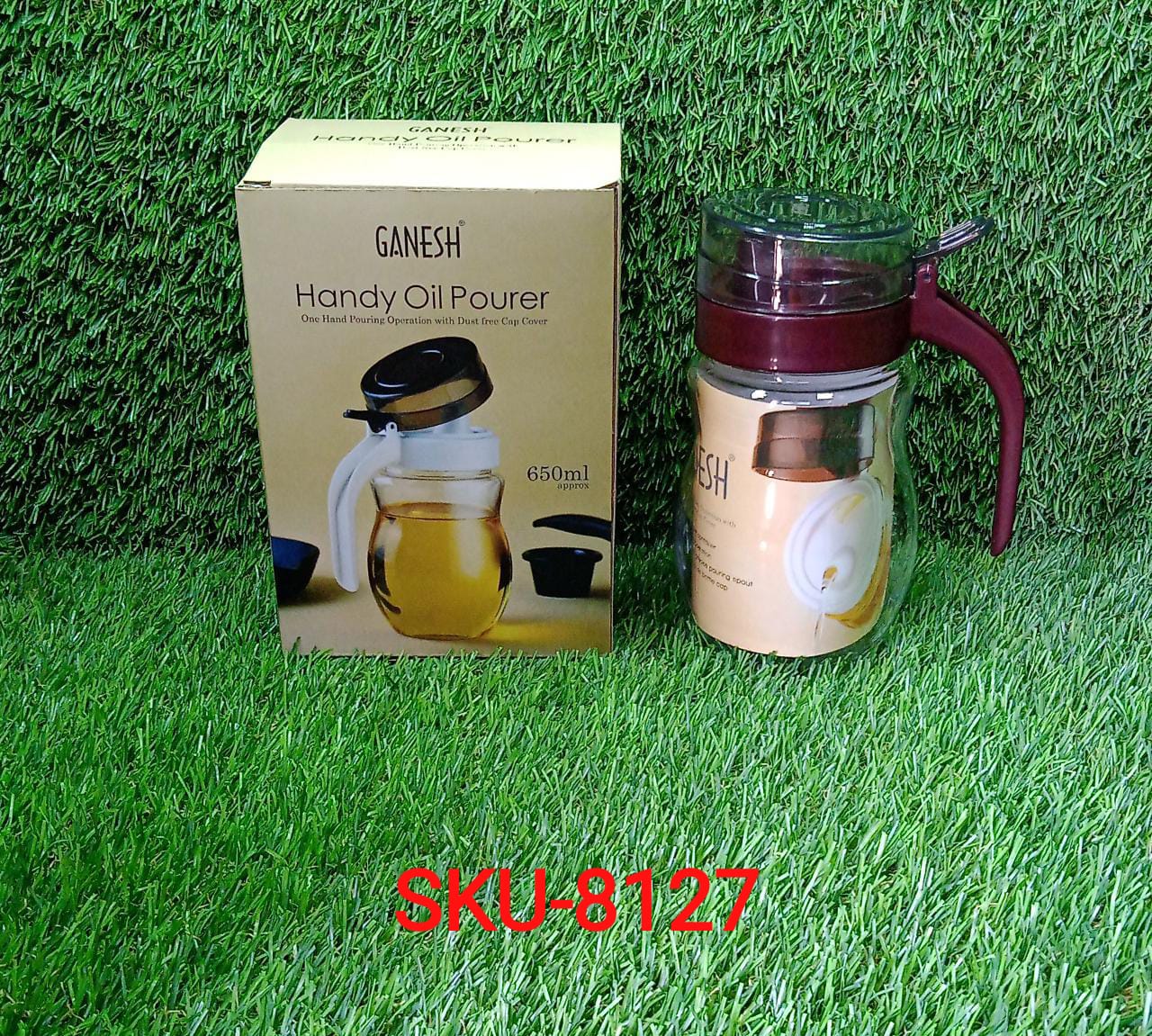 Plastic Oil Dispenser 650ml – Anti-Drip Small Nozzle | Ganesh - Image 8