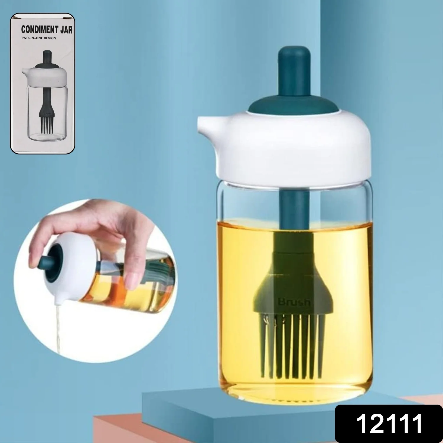 Glass Oil Dispenser with Brush – Borosilicate Kitchen Bottle | Own Hydrate - Image 2