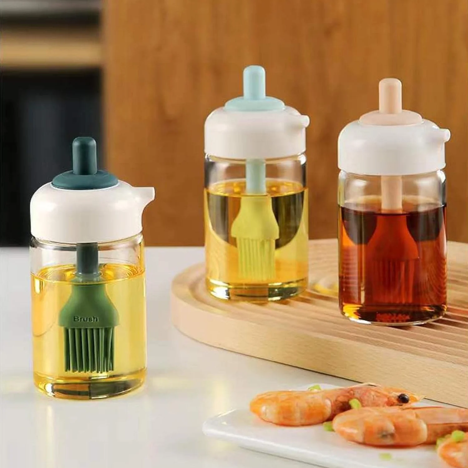 Glass Oil Dispenser with Brush – Borosilicate Kitchen Bottle | Own Hydrate - Image 3