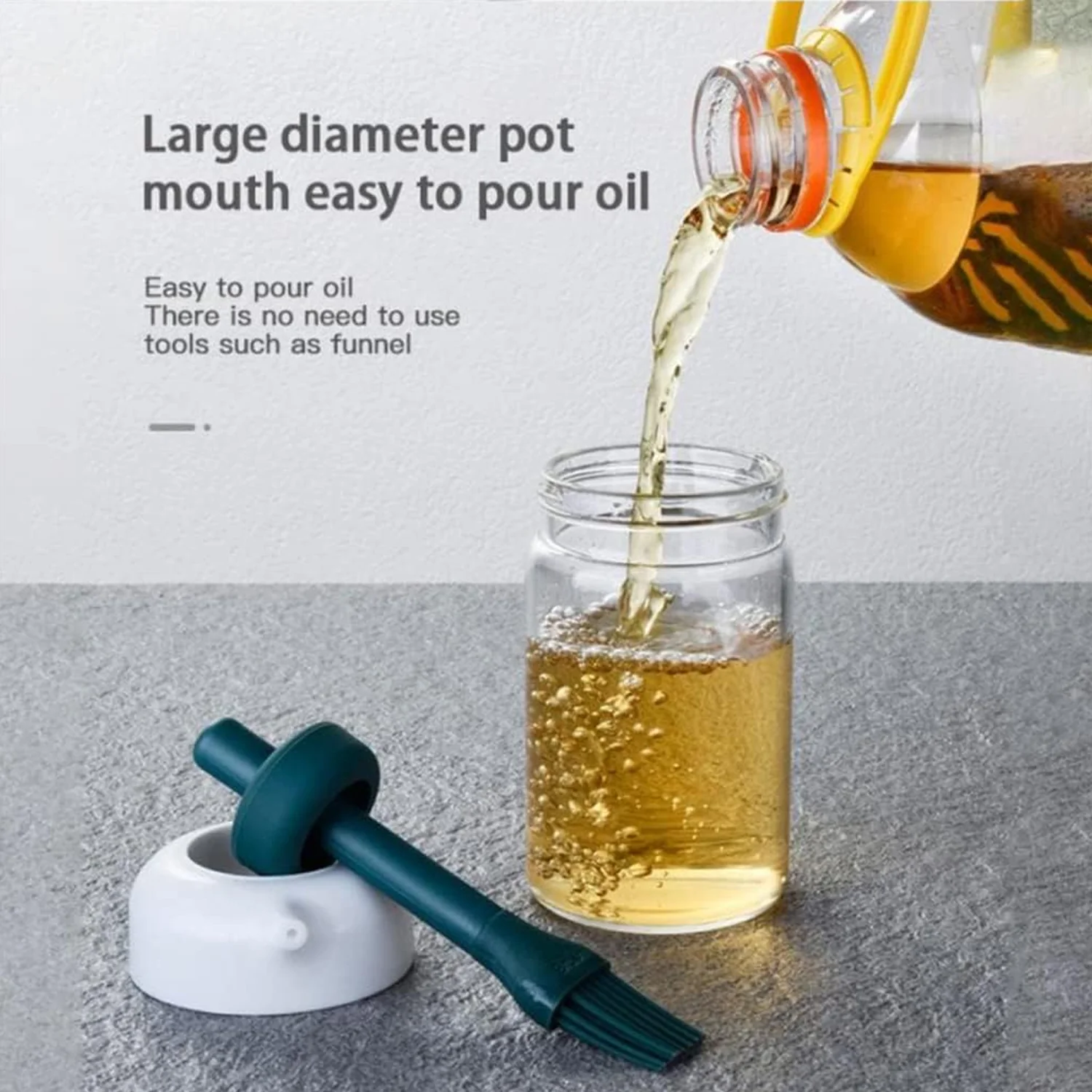 Glass Oil Dispenser with Brush – Borosilicate Kitchen Bottle | Own Hydrate - Image 6