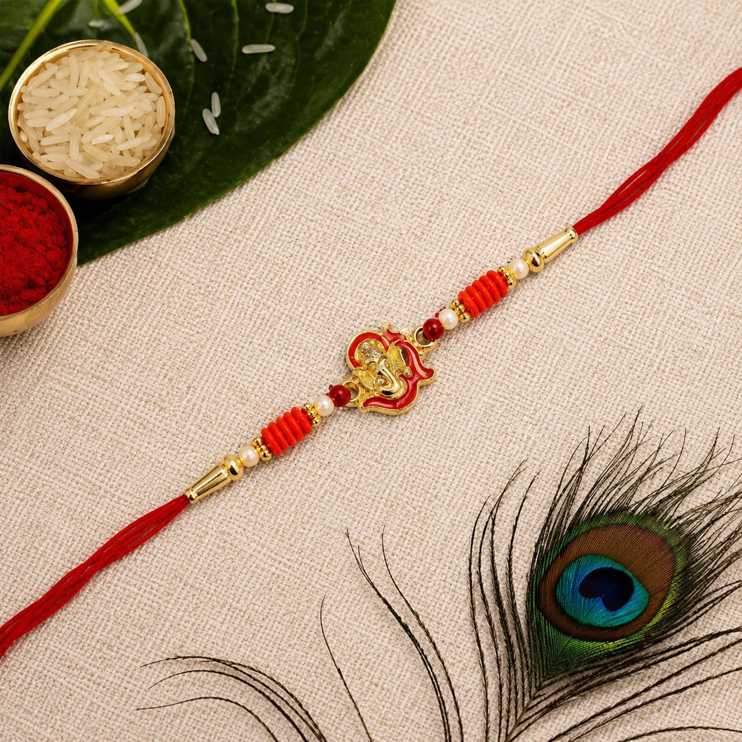 Om Ganesha Multicolor Rakhi – Festive Choco Gift Combo for Brother | Raksha Bandhan - Image 7