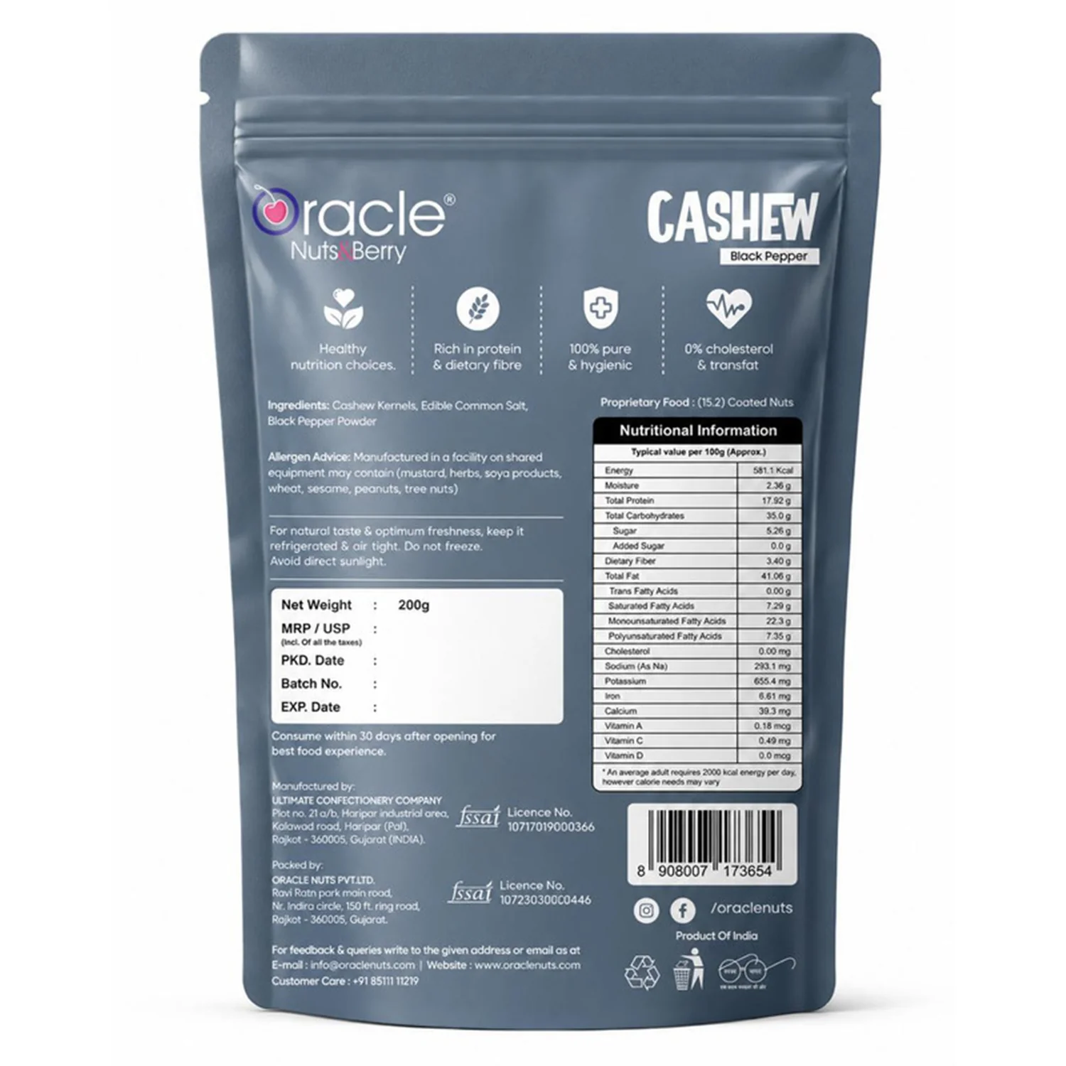 Black Pepper Cashews – Spicy Roasted Kaju Snack 200g for Gourmet Indulgence - Image 6