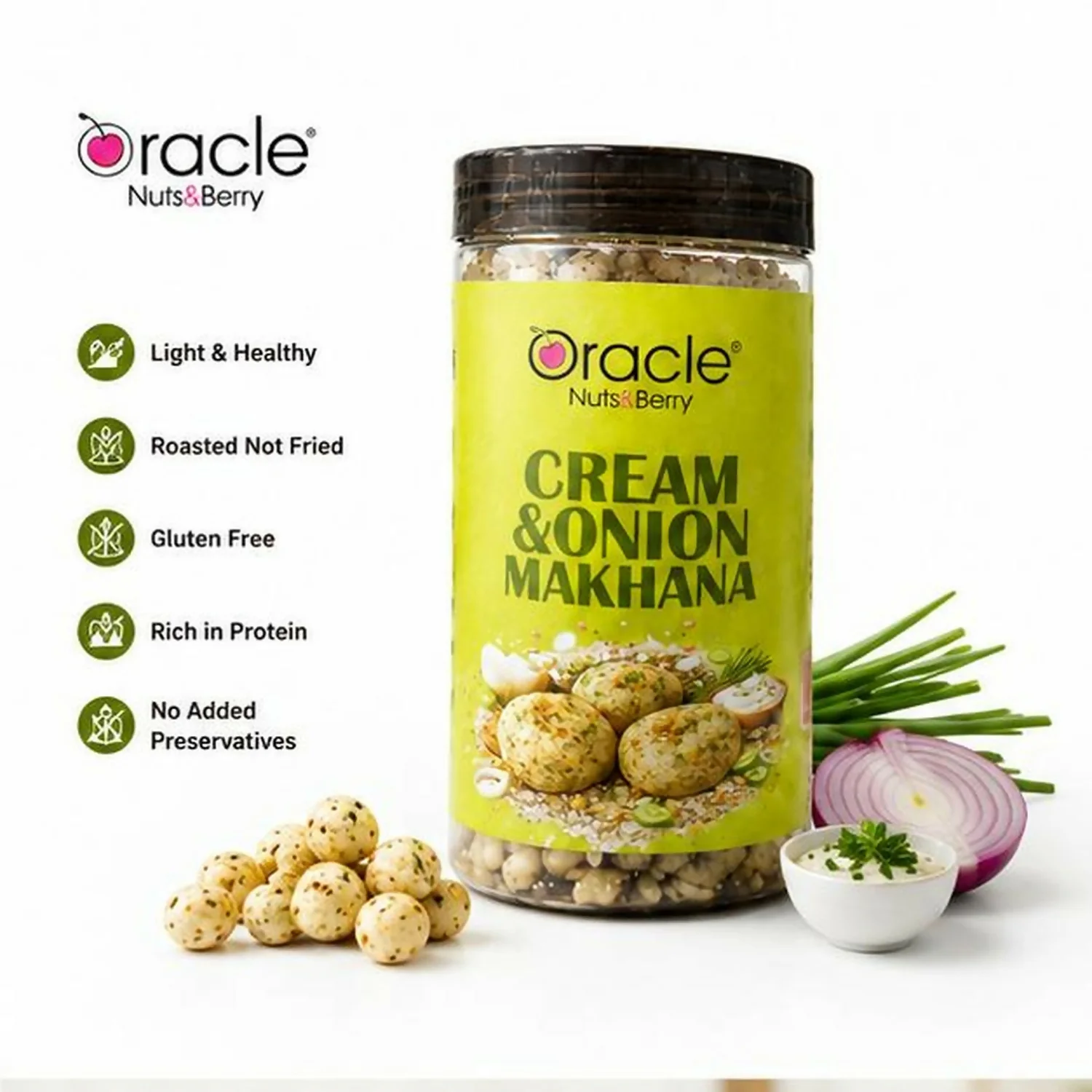 Oracle Cream & Onion Makhana | Super Tasty Roasted Fox Nuts, Gluten Free & Protein Rich 75g - Image 6