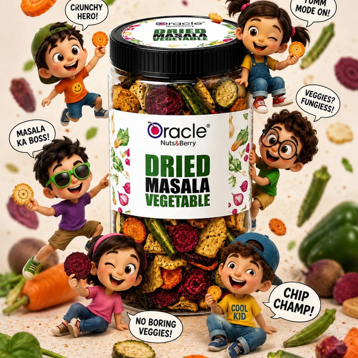 Oracle Masala Vegetables – Healthy Non-Fried Snack 250g - Image 8