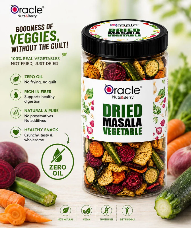Oracle Masala Vegetables – Healthy Non-Fried Snack 250g - Image 9