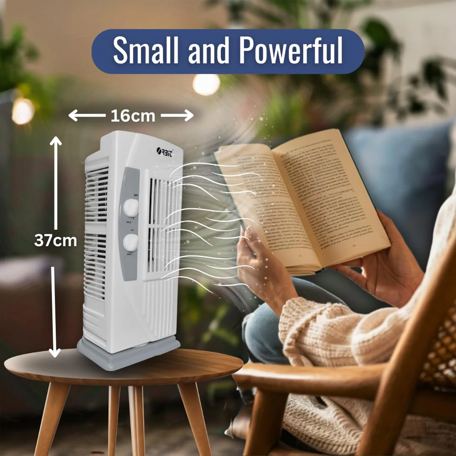 Orbit Micro Oscillating Tower Fan – Compact Adjustable Speed Fan - Image 4