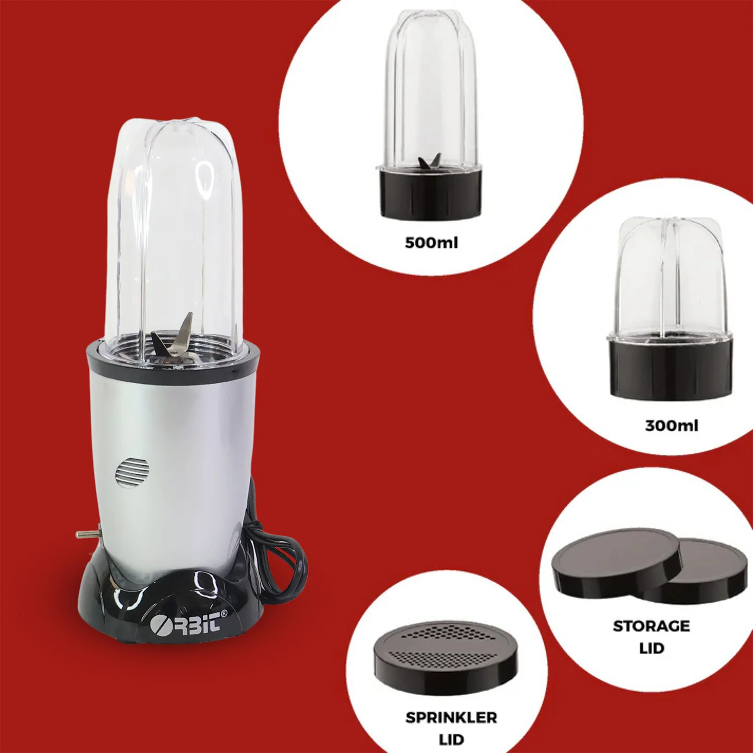 Orbit 400W Multi-Purpose Bullet Mixer – Compact Blender with Dual Jars - Image 4