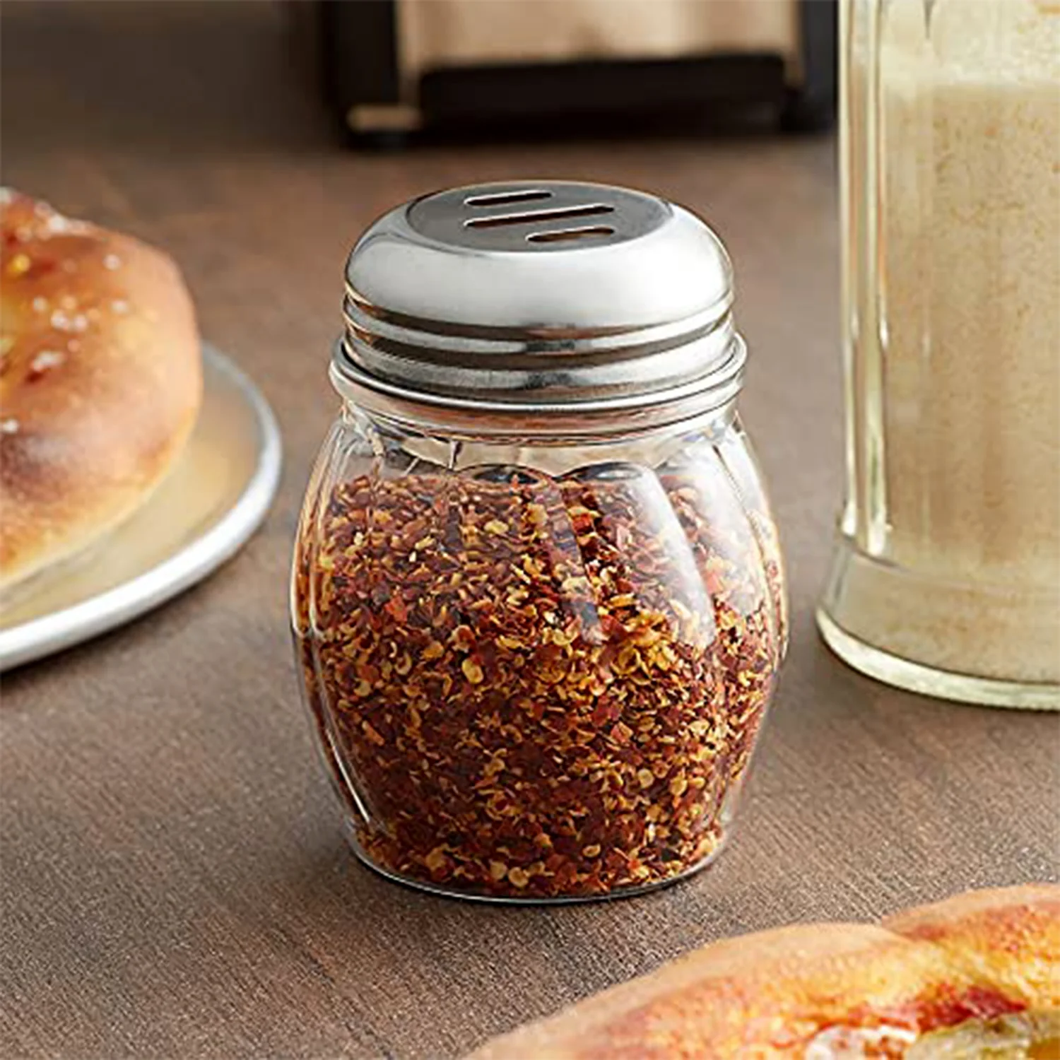 Oregano & Chilli Flakes Dispenser Set – 2 Pcs Spice Shakers with Stainless Steel Lid - Image 4