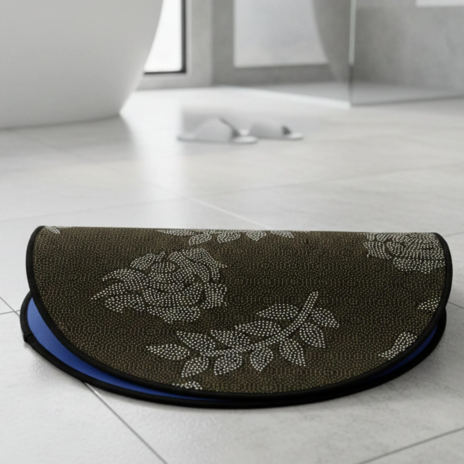 Non-Slip Oval Bath Mat – Super Absorbent Soft Velvet Surface - Image 9
