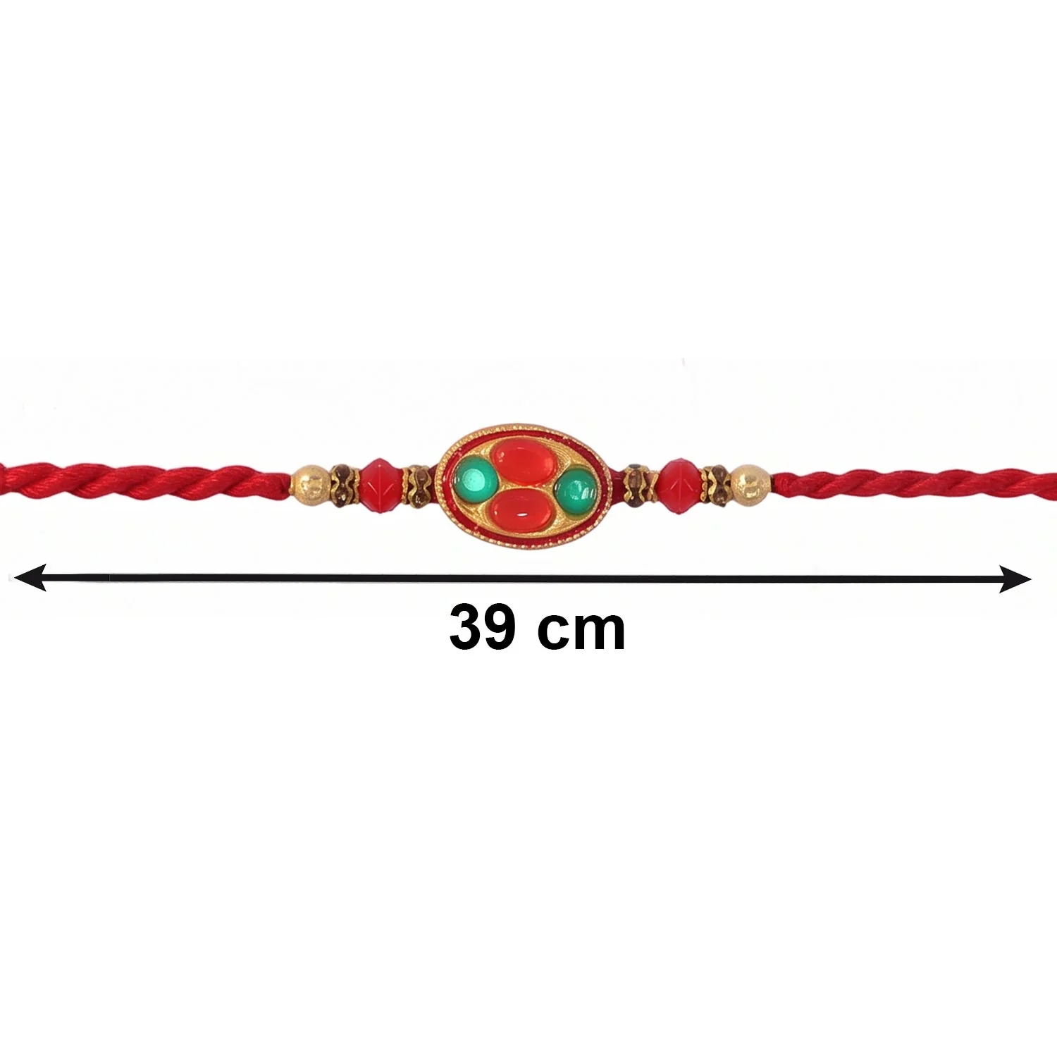 Premium Elegant Gold Tone Latkan with Oval Stone for Bhabhi Lumba Rakhi - Image 5