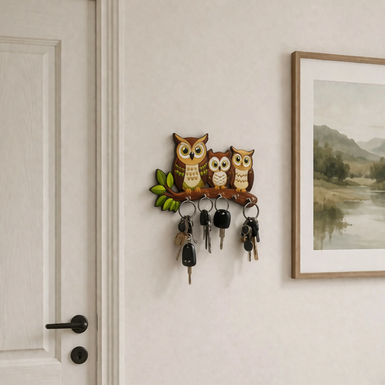 Wall-mounted Owl Key Holder – Stylish and Durable Organization Solution - Image 2