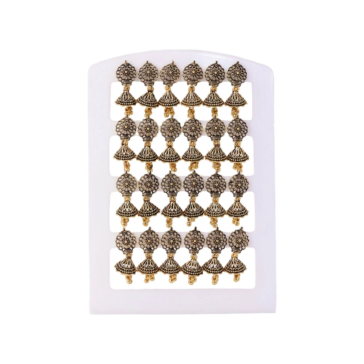 Oxidised Floral Jhumka Earrings – Traditional & Festive Style - Image 5