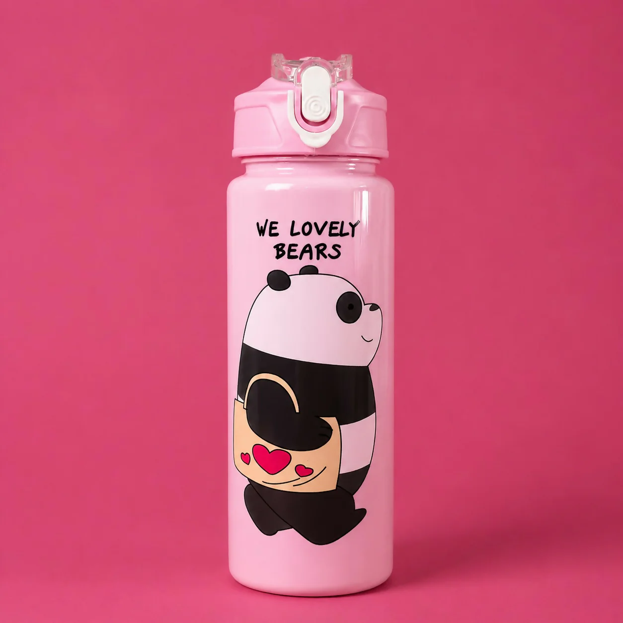 Kids Water Bottle – Cute Panda Design with Straw Lid for School - Image 3