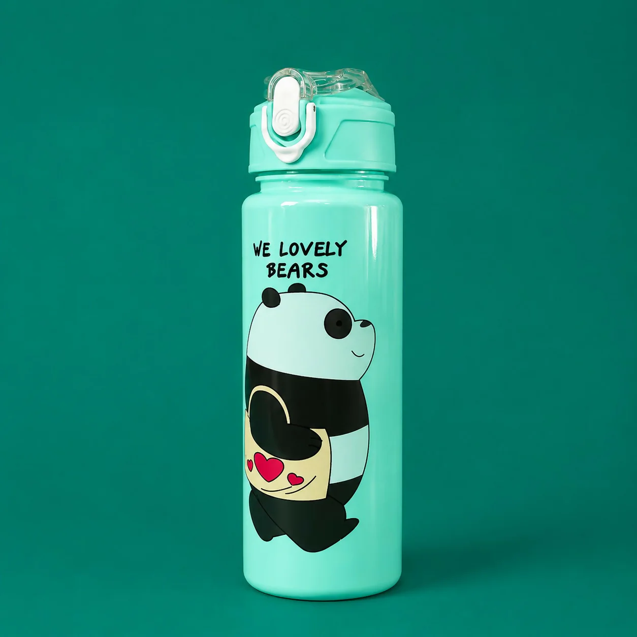 Kids Water Bottle – Cute Panda Design with Straw Lid for School - Image 4