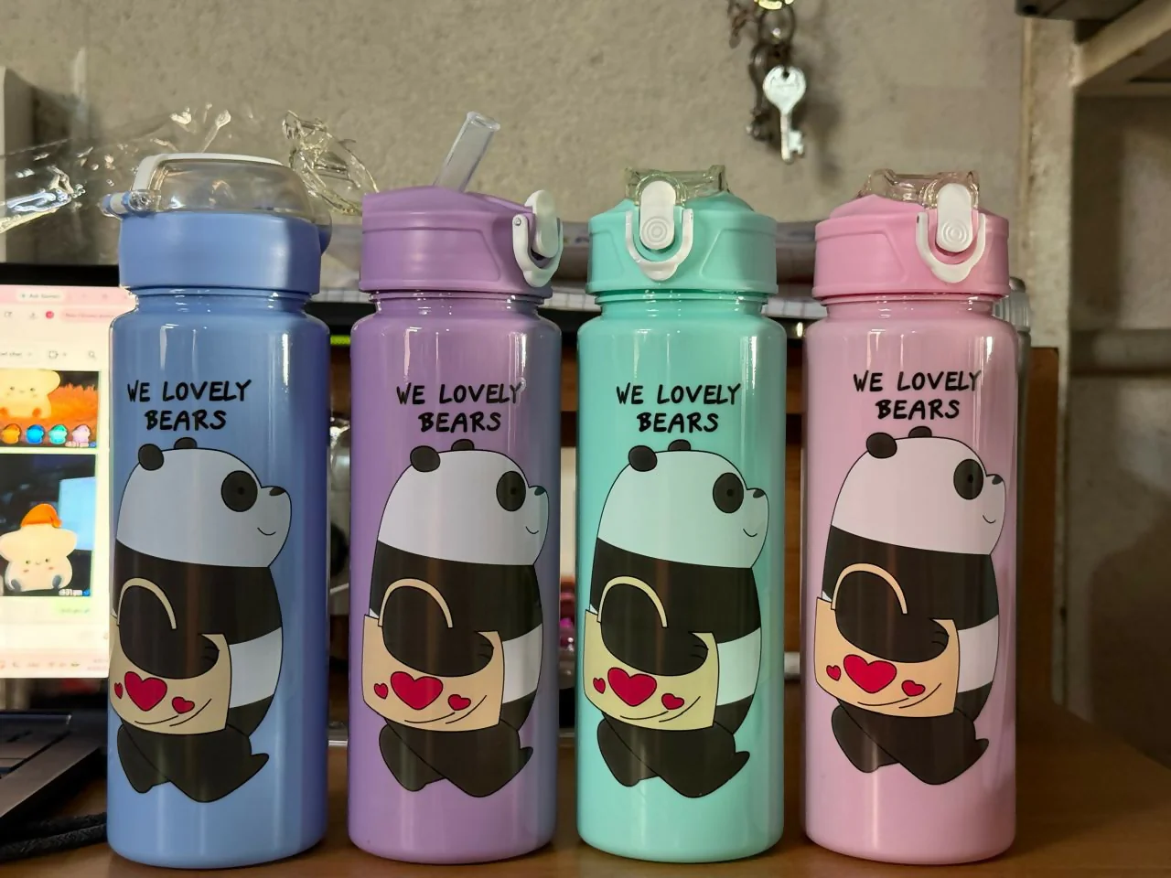Kids Water Bottle – Cute Panda Design with Straw Lid for School - Image 6