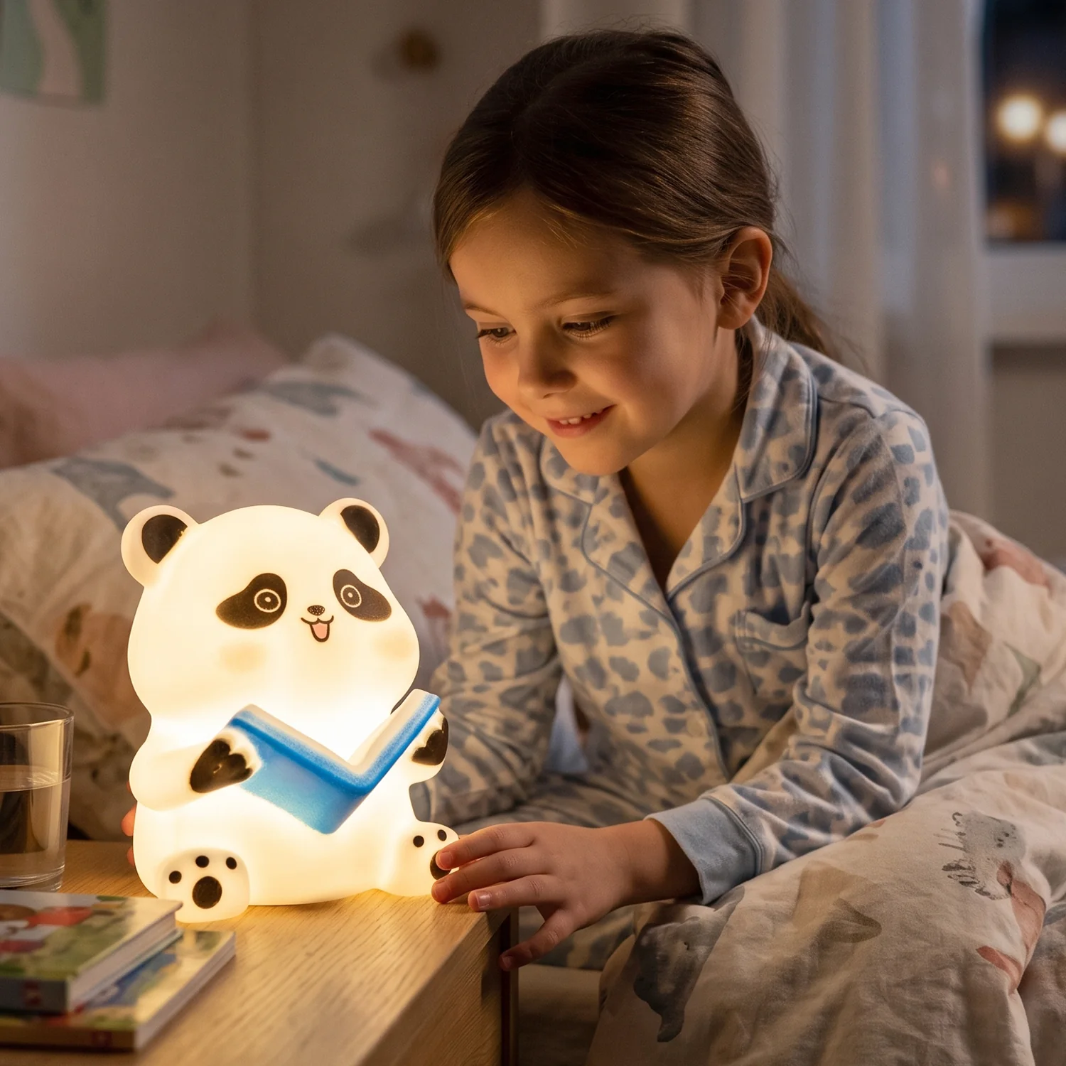 Panda Reading LED Night Light, Cute Silicone Bedside Lamp for Kids (1 Pc) - Image 7