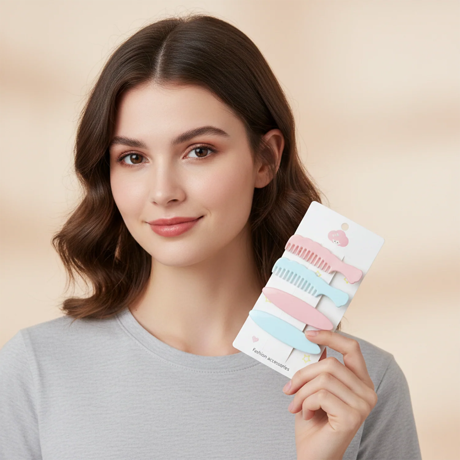 Pastel Comb Hair Clip Set – Lightweight Daily Styling Pack of 4 - Image 3