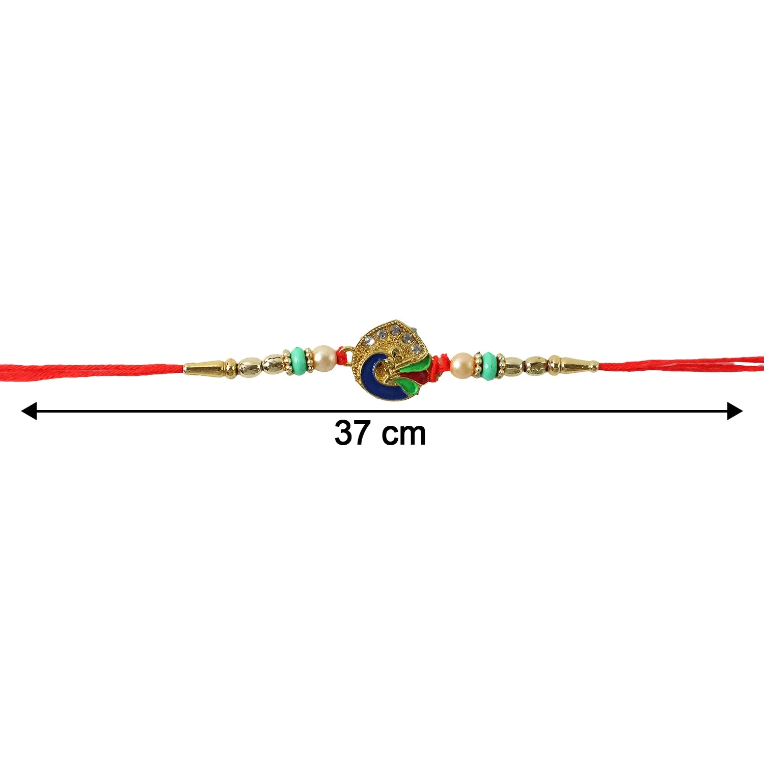 Peacock Designer Rakhi – Pearl Beads & Traditional Charm - Image 6