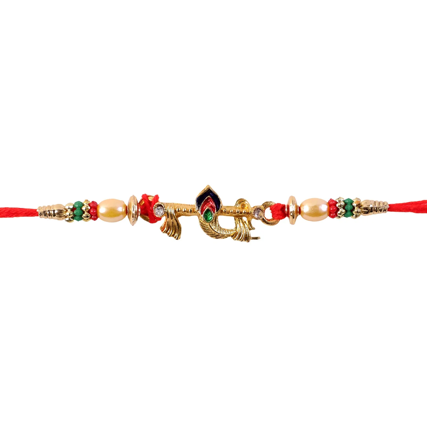 Peacock Feather Charm Premium Designer Rakhi for Brother - Image 5
