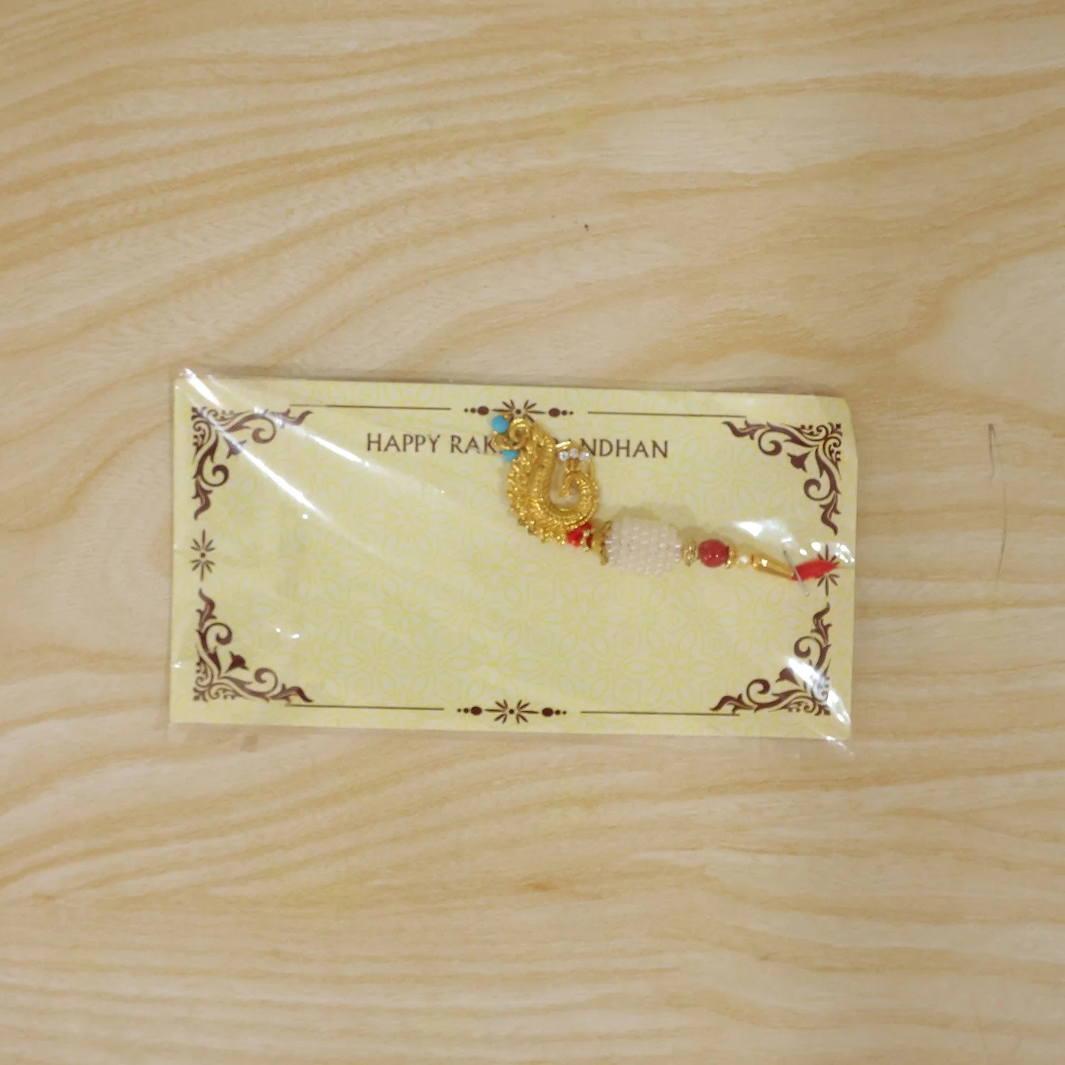 Peacock Lumba Hanging Beaded Premium Designer Rakhi for Raksha Bandhan - Image 6