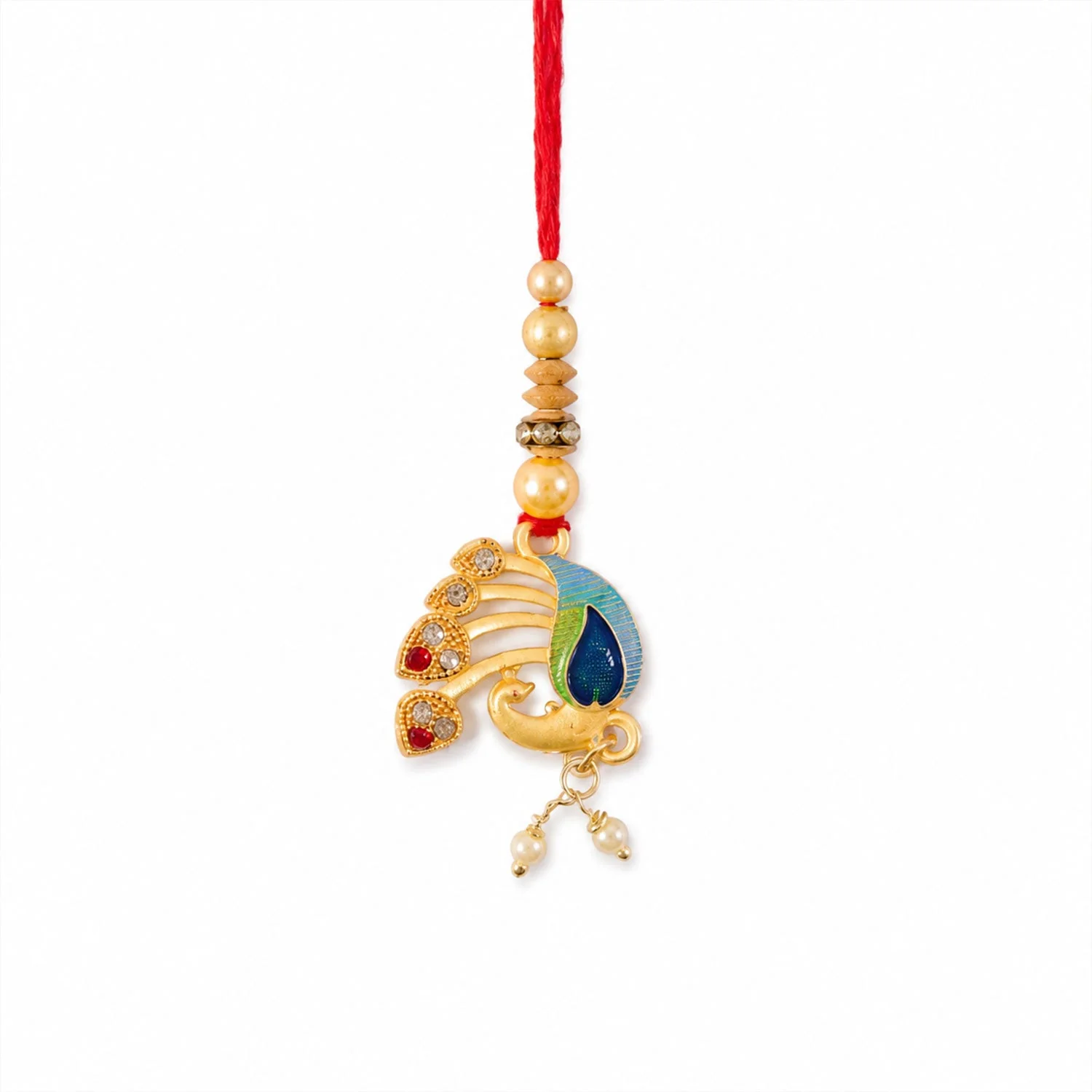 Peacock Lumba Hanging Designer Premium Traditional Rakhi for Raksha bandhan - Image 5