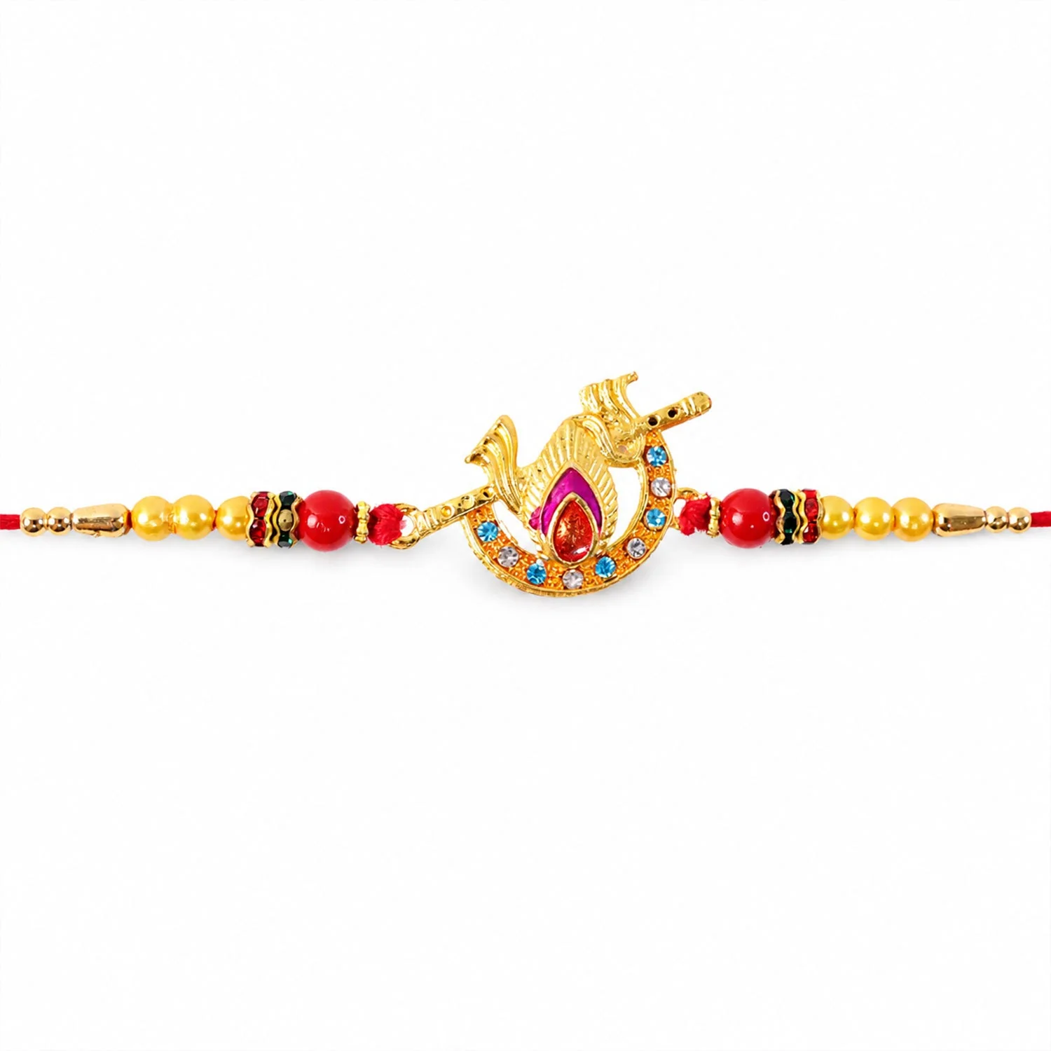 Peacock Motif Stone Studded Premium Designer Rakhi for Brother - Image 5