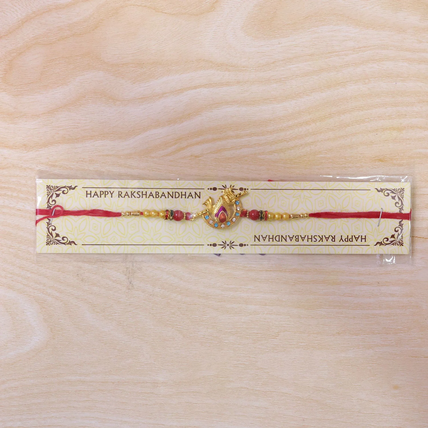Peacock Motif Stone Studded Premium Designer Rakhi for Brother - Image 6