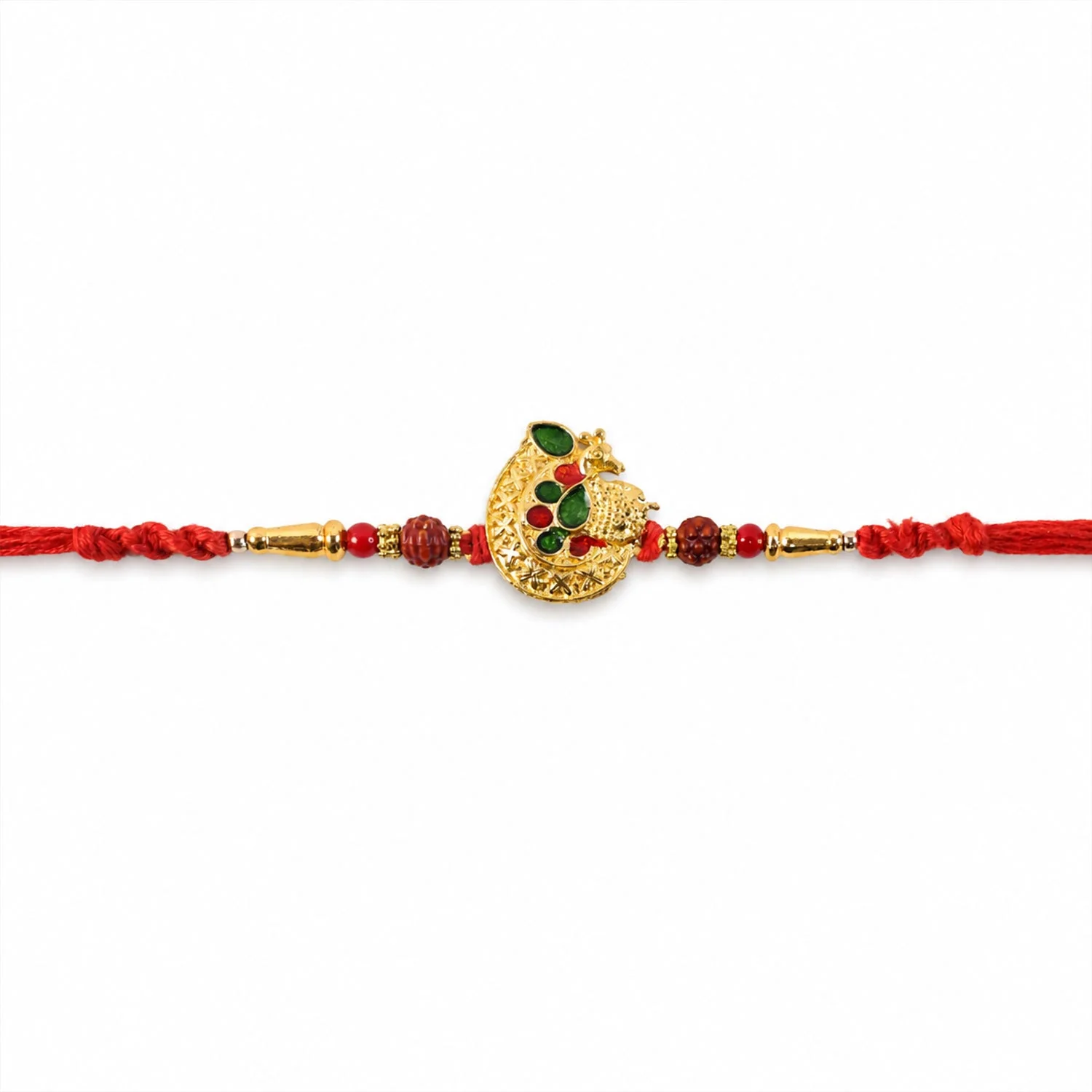 Peacock Paisley Premium Designer Beaded Rakhi for Brother - Image 5
