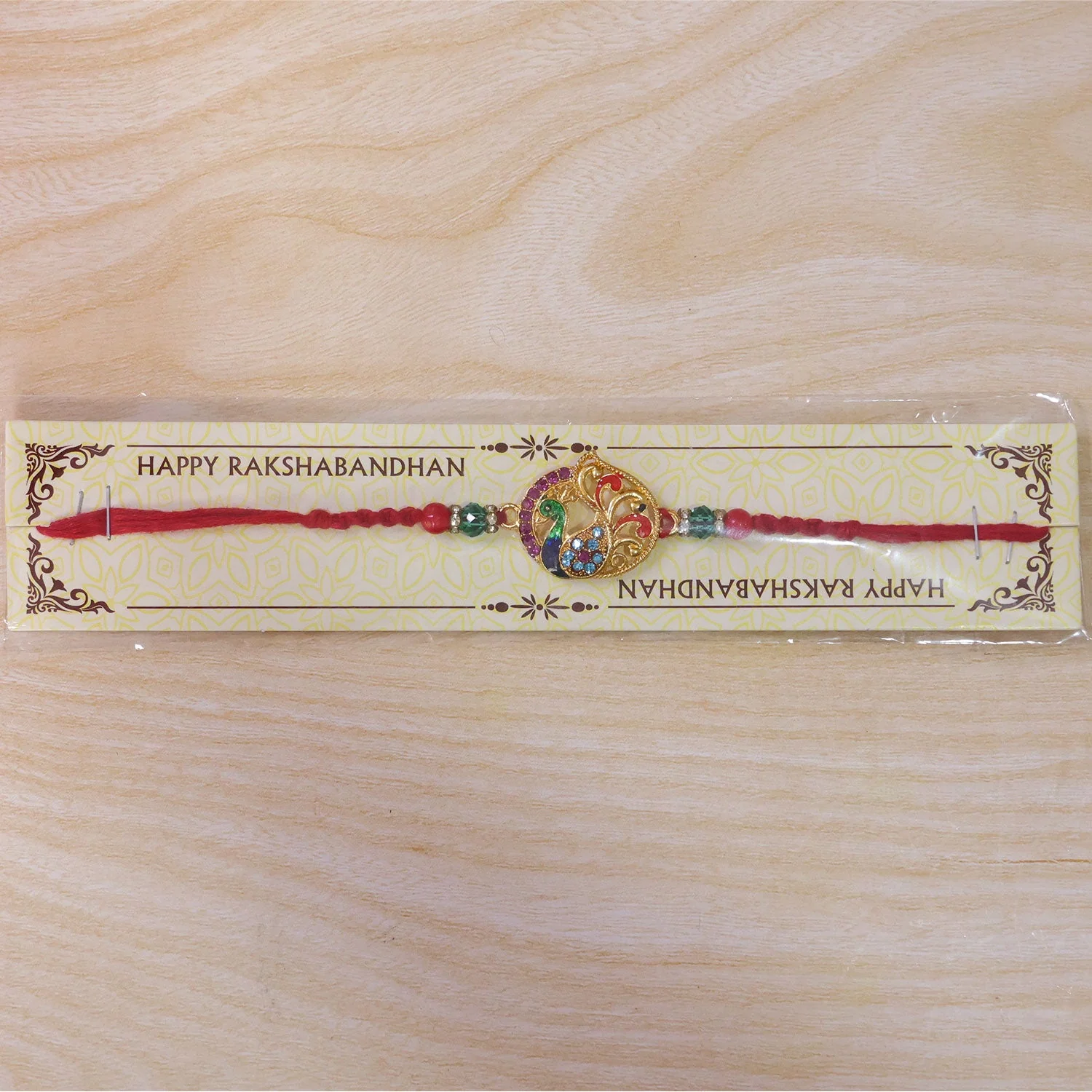 Peacock Paisley Stone Studded Premium Designer Rakhi for Brother - Image 6