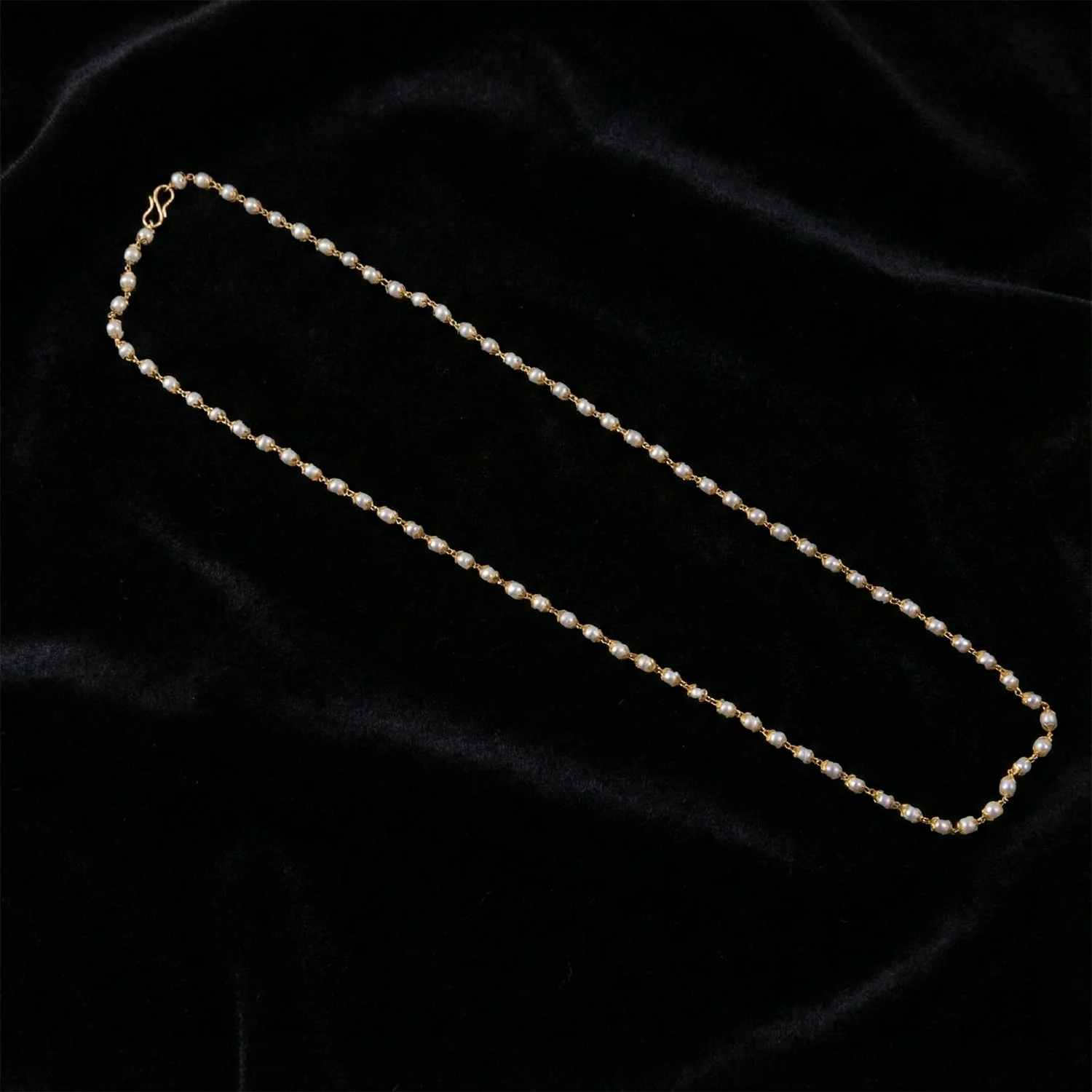 Pearl Beaded Long Necklace – Elegant Gold-Tone Chain Jewellery - Image 4