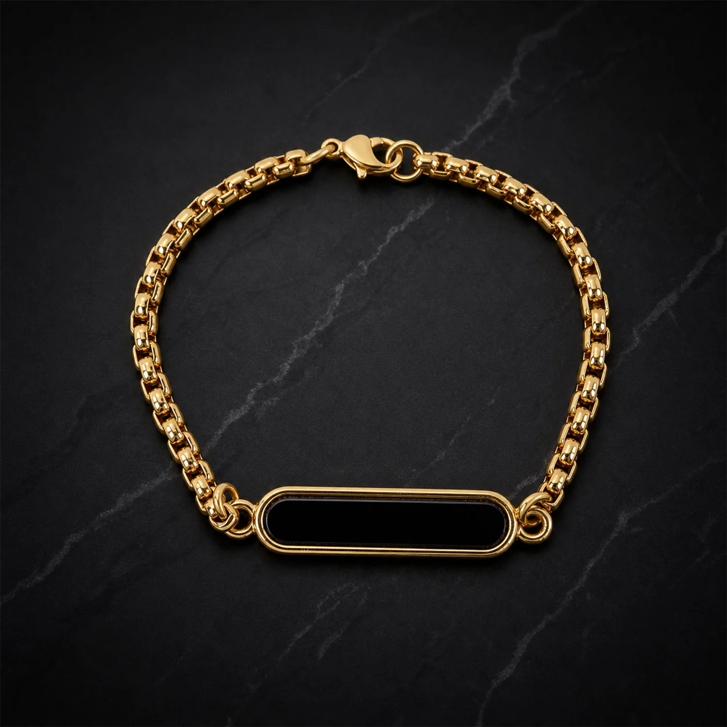 Personalized Name Bracelet – Custom Black Enamel Chain for Men - Image 4