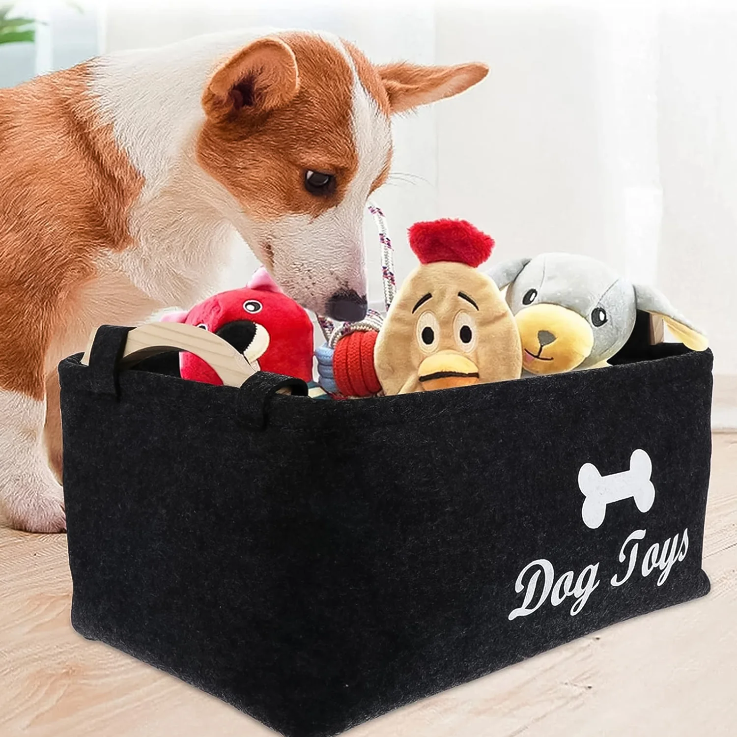 Pet Toy Storage Basket – Collapsible Felt Organizer for Dogs - Image 6