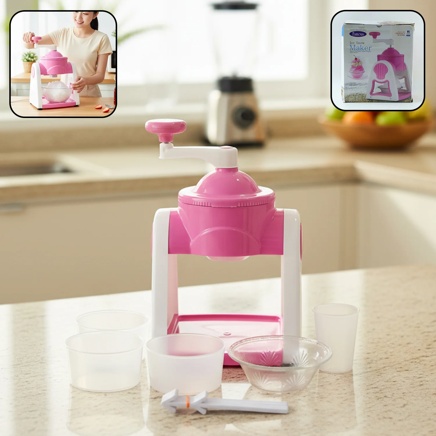 Manual Portable Pink Gola Maker – Hygienic Ice Slush Maker - Image 2