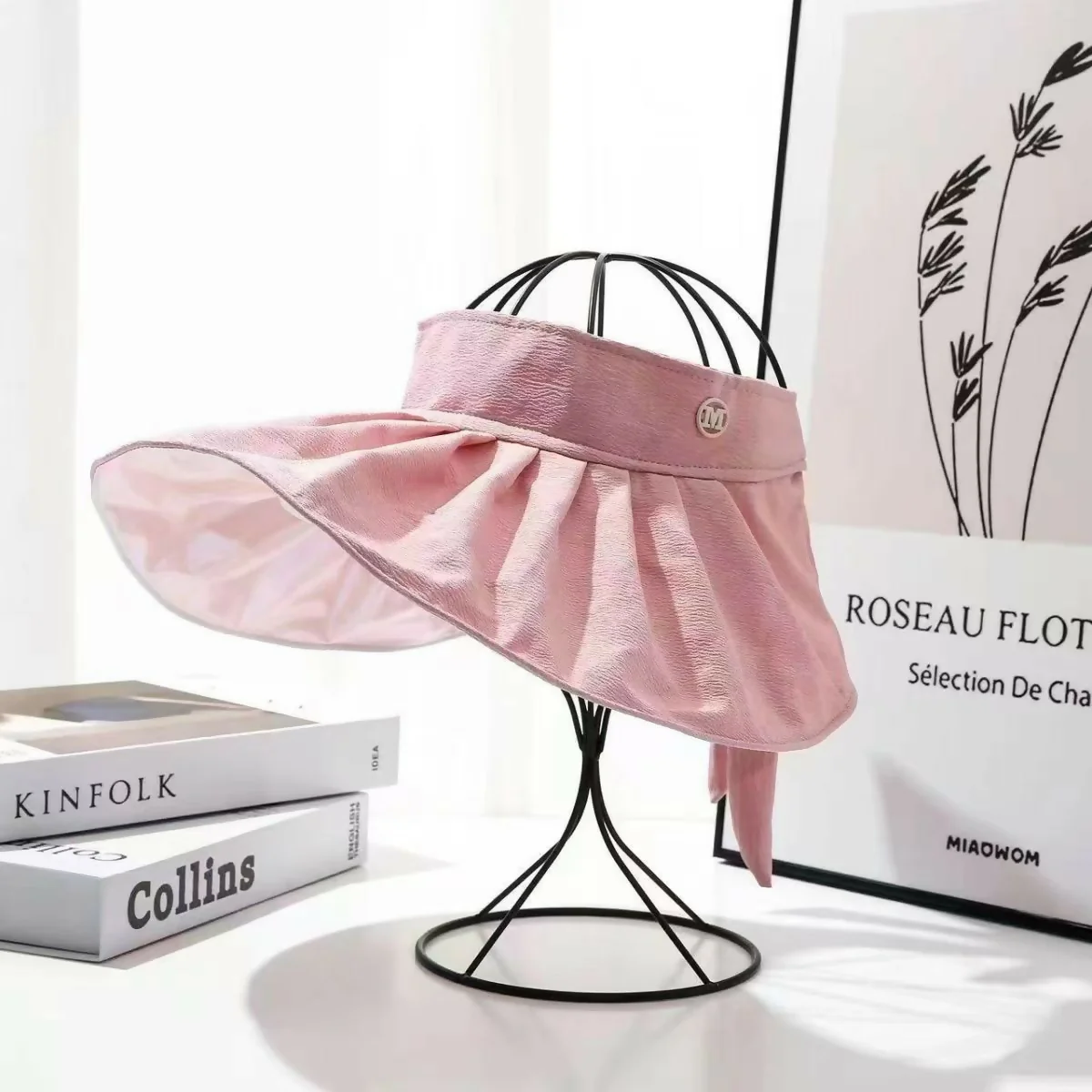Pink Women's Foldable Wide Brim Sun Visor Cap – Travel & Outdoor UV Protection - Image 4