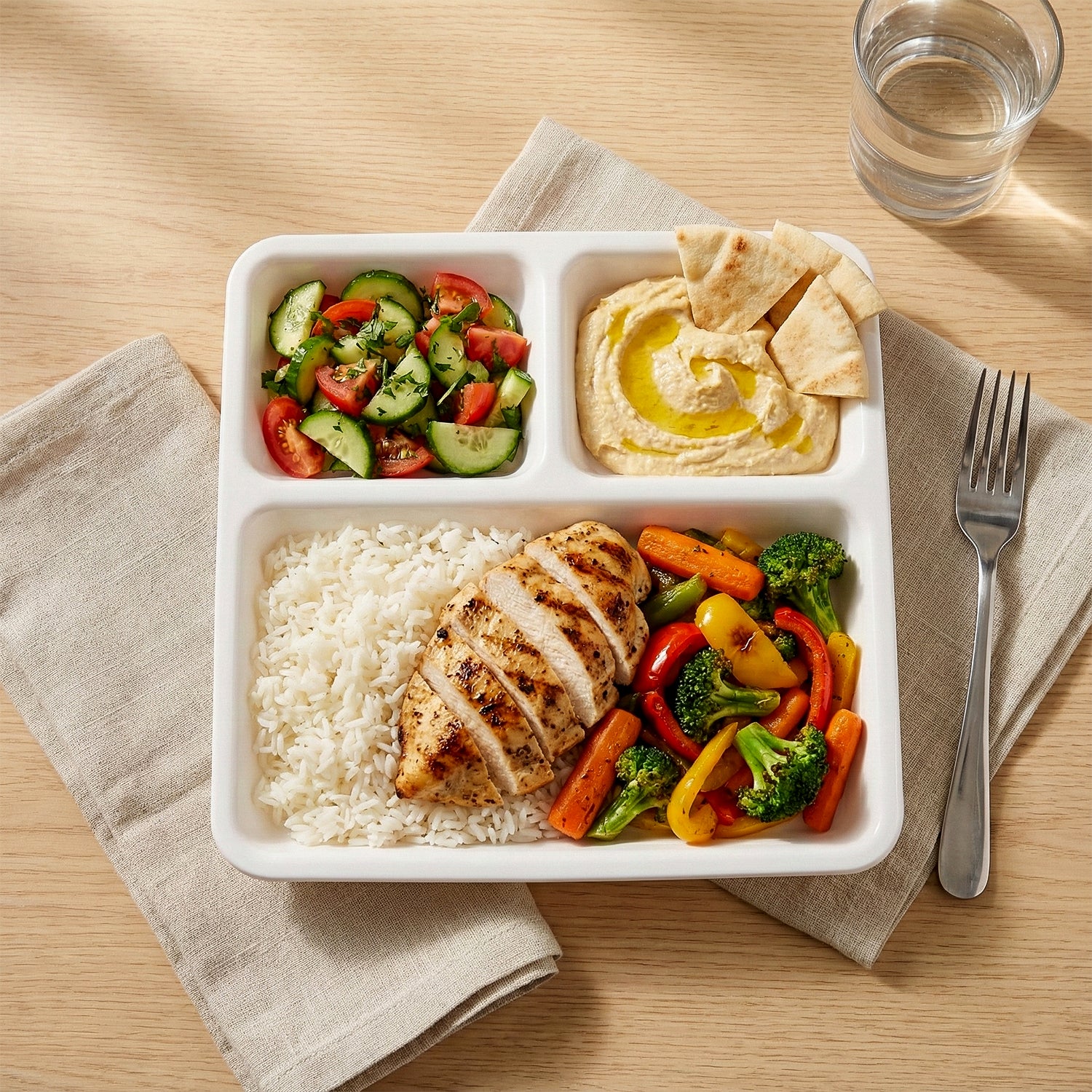 Plastic 3-Compartment Plate – Durable & Portion-Controlled Meal Serving - Image 7