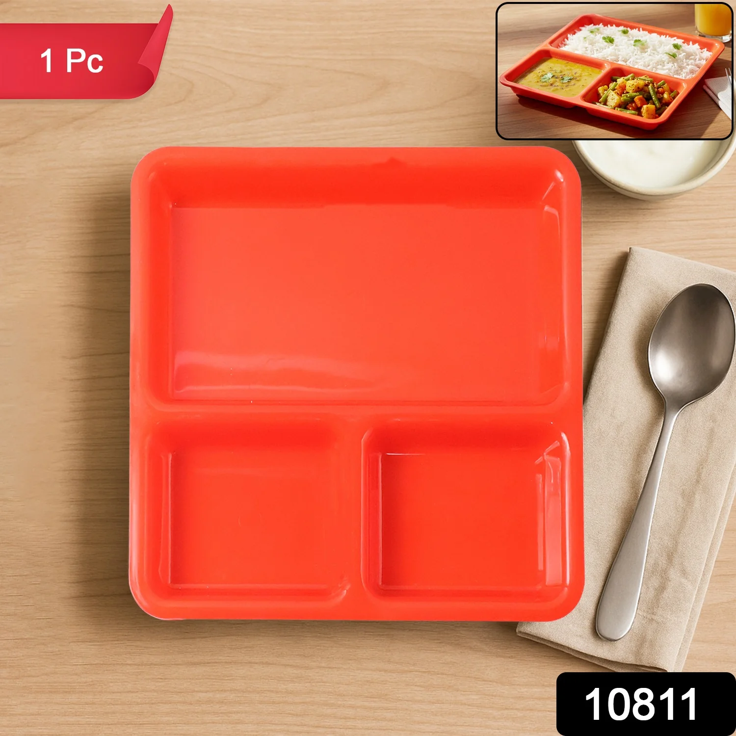 3-Compartment Serving Tray – Mess-Free Meal Organization - Image 2