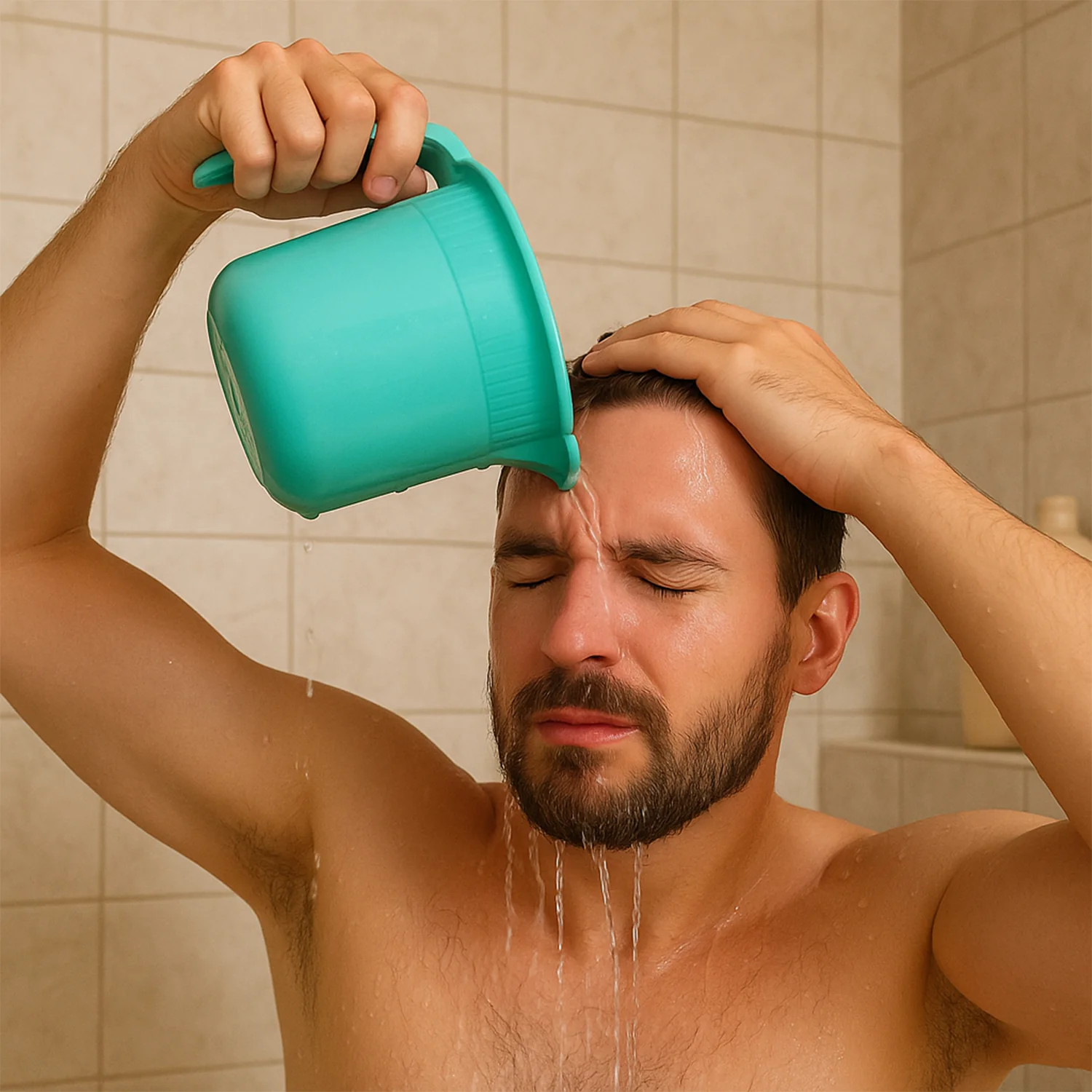 Plastic Bath Mug – Durable Design with Ergonomic Handle - Image 4